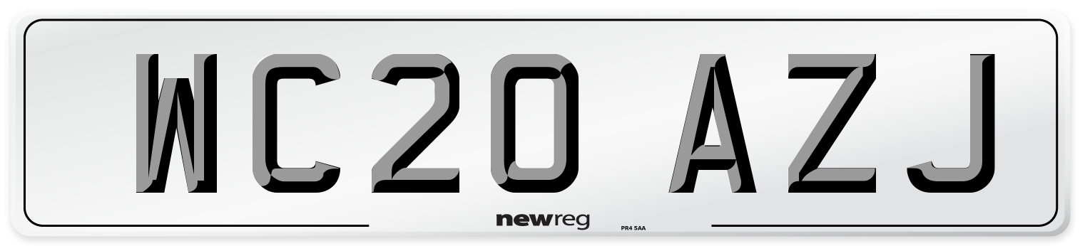 WC20 AZJ Number Plate from New Reg